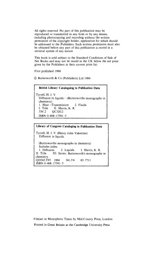 Diffusion in Liquids. A Theoretical and Experimental Study