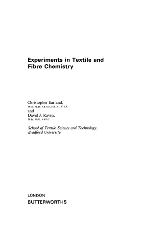 Experiments in Textile and Fibre Chemistry