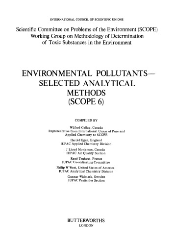 Environmental Pollutants–Selected Analytical Methods. Scope 6