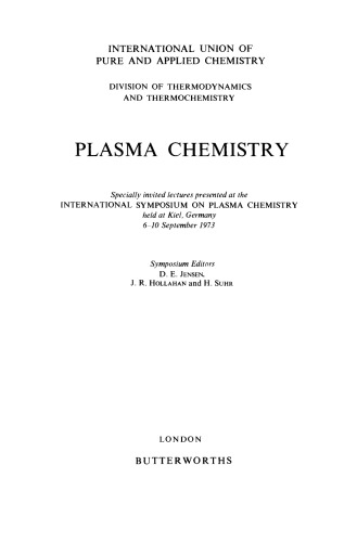 Plasma Chemistry. International Symposium on Plasma Chemistry