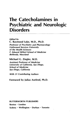 The Catecholamines in Psychiatric and Neurologic Disorders