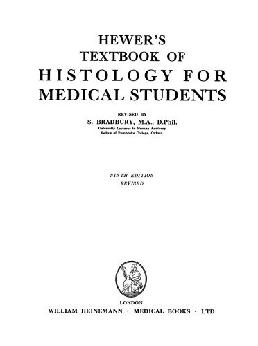 Hewer's Textbook of Histology for Medical Students