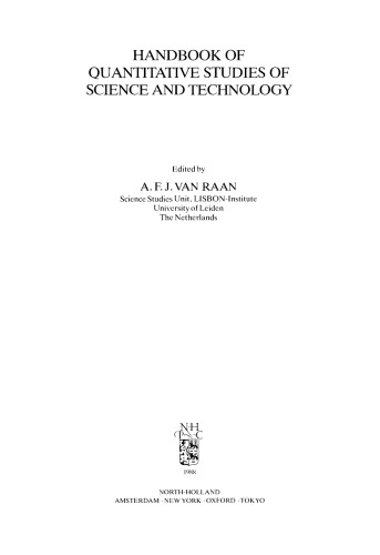 Handbook of Quantitative Studies of Science and Technology