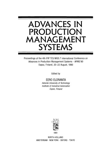 Advances in Production Management Systems