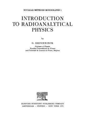 Introduction to Radioanalytical Physics