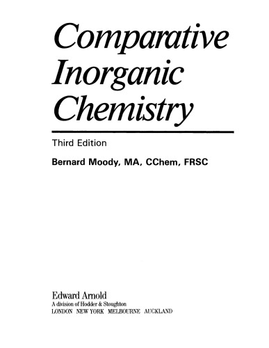 Comparative Inorganic Chemistry