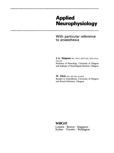 Applied Neurophysiology. With Particular Reference to Anaesthesia