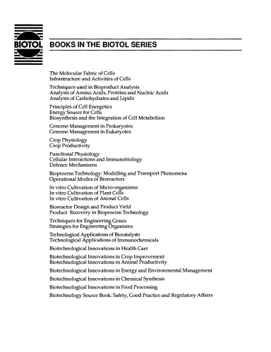 Infrastructure and Activities of Cells. Biotechnology by Open Learning