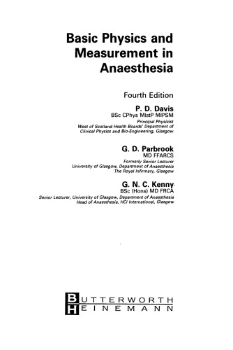 Basic Physics and Measurement in Anaesthesia