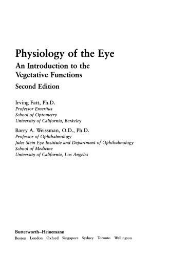 Physiology of the Eye. An Introduction to the Vegetative Functions