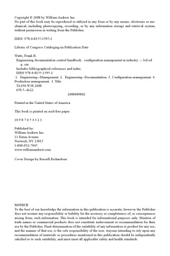 Engineering Documentation Control Handbook. Configuration Management in Industry