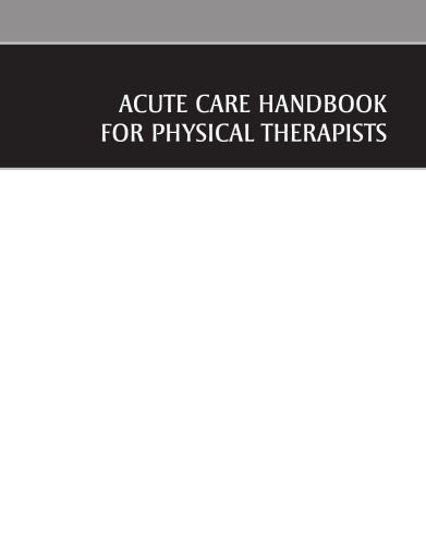 Acute Care Handbook for Physical Therapists