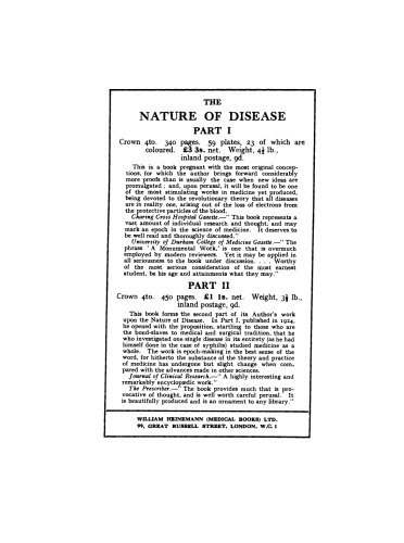 The Nature of Disease. Section I