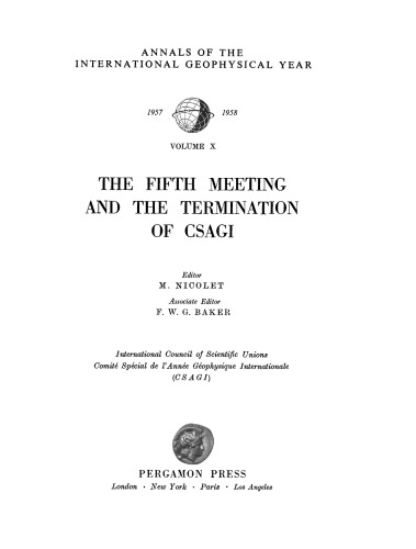 The Fifth Meeting and the Termination of CSAGI