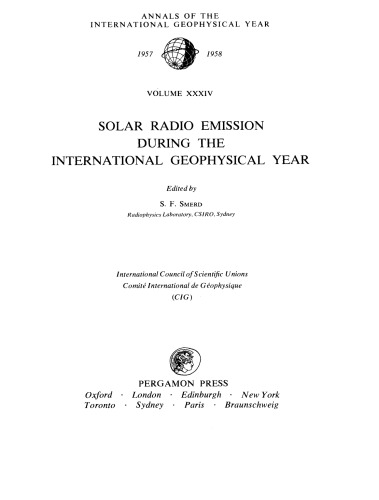 Solar Radio Emission During the International Geophysical Year