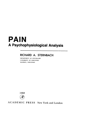 Pain. A Psychophysiological Analysis