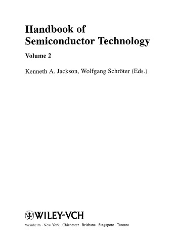 Handbook of Semiconductor Technology, Volume 2