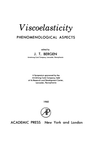 Viscoelasticity. Phenomenological Aspects