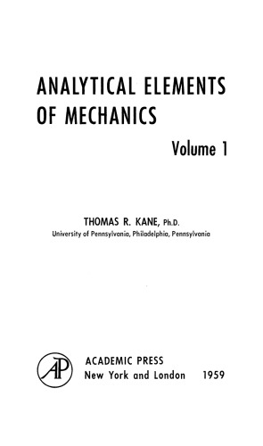 Analytical Elements of Mechanics