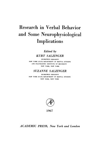 Research in Verbal Behavior and Some Neurophysiological Implications