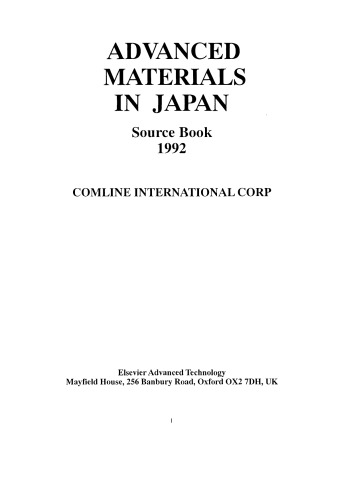 Advanced Materials in Japan. Source Book 1992