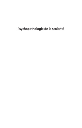 Psychopathologie De la Scolarité