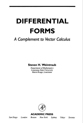 Differential Forms: A Complement to Vector Calculus