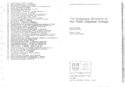 The subgroup structure of the finite classical groups