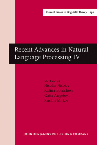 Recent Advances in Natural Language Processing IV: Selected Papers from RANLP 2005