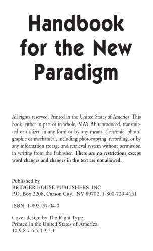 Handbook for the New Paradigm