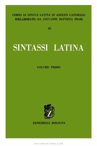 Corso di lingua latina: sintassi latina