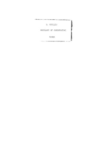 Homology of commutative rings