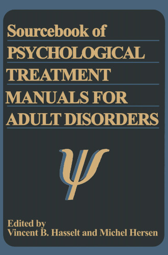 Sourcebook of Psychological Treatment Manuals for Adult Disorders