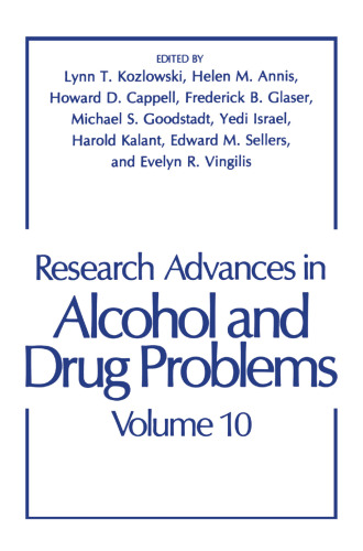 Research Advances in Alcohol and Drug Problems: Volume 10