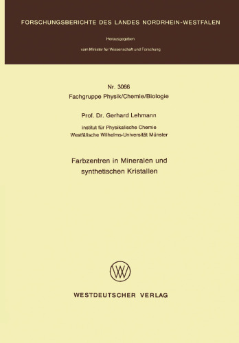 Farbzentren in Mineralen und synthetischen Kristallen