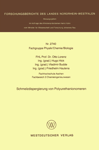 Schmelzdispergierung von Polyurethanionomeren