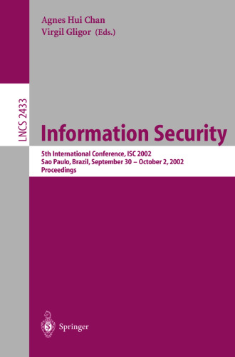 Information Security: 5th International Conference, ISC 2002 Sao Paulo, Brazil, September 30 – October 2, 2002 Proceedings