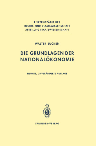 Die Grundlagen der Nationalökonomie