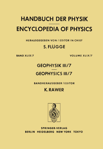 Geophysik III / Geophysics III