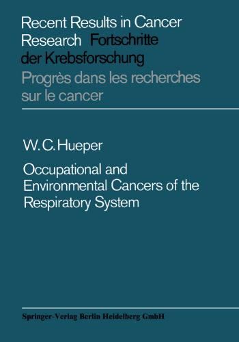 Occupational and Environmental Cancers of the Respiratory System