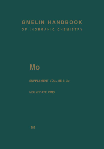 Oxomolybdenum Species in Aqueous Solutions (Continued). Oxomolybdenum Species in Nonaqueous Solvents. Oxomolybdenum Species in Melts. Peroxomolybdenum Species