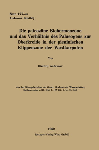 Die paleozäne Biohermenzone und das Verhältnis des Palaeogens zur Oberkreide in der pieninischen Klippenzone der Westkarpaten