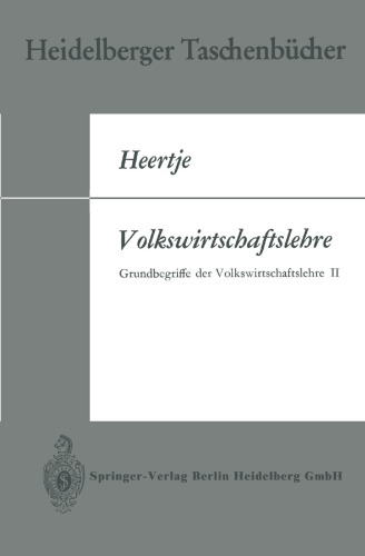 Volkswirtschaftslehre: Grundbegriffe der Volkswirtschaftslehre II