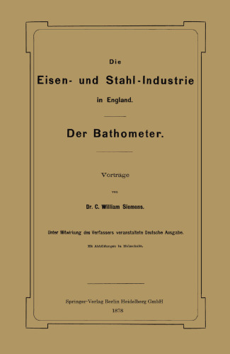 Die Eisen- und Stahl-Industrie in England: Der Bathometer