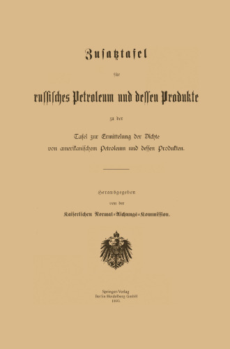 Zusatztafel für russisches Petroleum und dessen Produkte