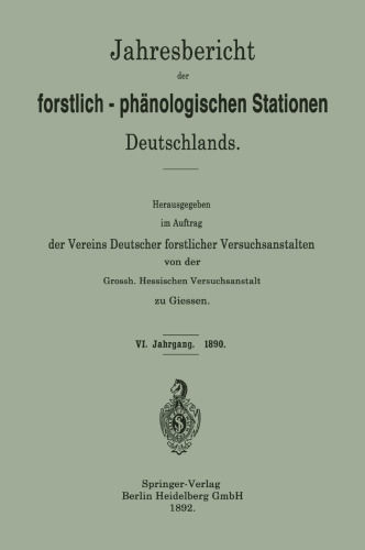 Jahresbericht der forstlich-phänologischen Stationen Deutschlands