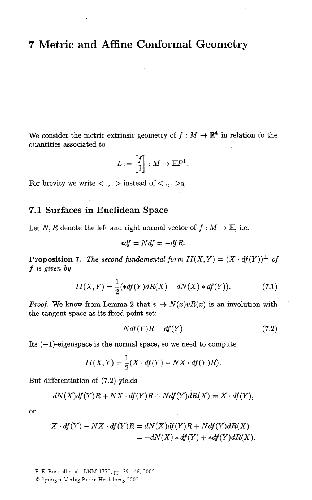 Chapter 7 Metric and Affine Conformal Geometry