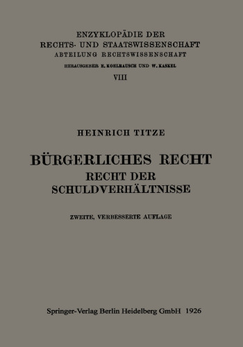 Bürgerliches Recht Recht der Schuldverhältnisse