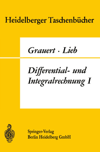 Differential- und Integralrechnung I: Funktionen einer reellen Veränderlichen