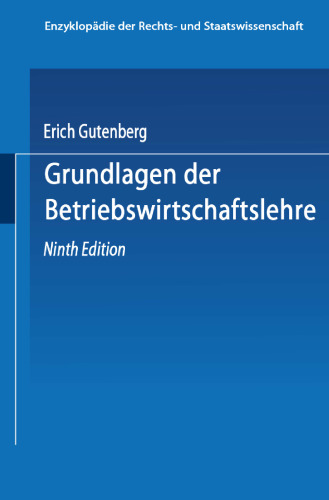 Grundlagen der Betriebswirtschaftslehre